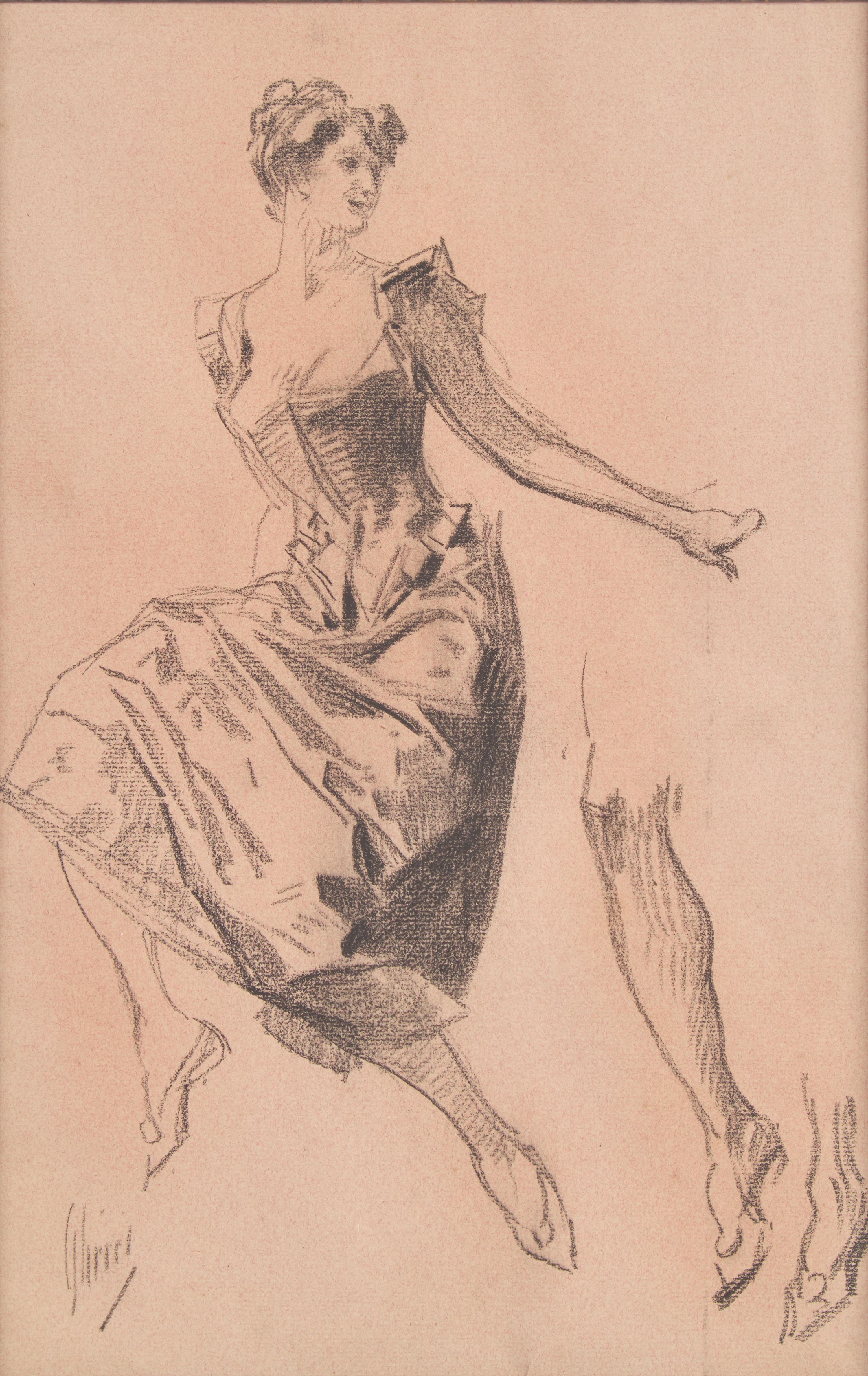 Jules Chéret (French, 1836–1932) — Seated Woman and Woman with Legs (Two Works)