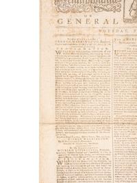 HOWE, Adm. Richard (1726-1799) -- HOWE, Gen. William (1729-1814). "A Proclamation" from Lord Howe offering clemency for the declaration of a loyalty oath. 30 Nov. 1776. [With:] Washington's printed response to the British proclamation. 4 Feb. 1777.