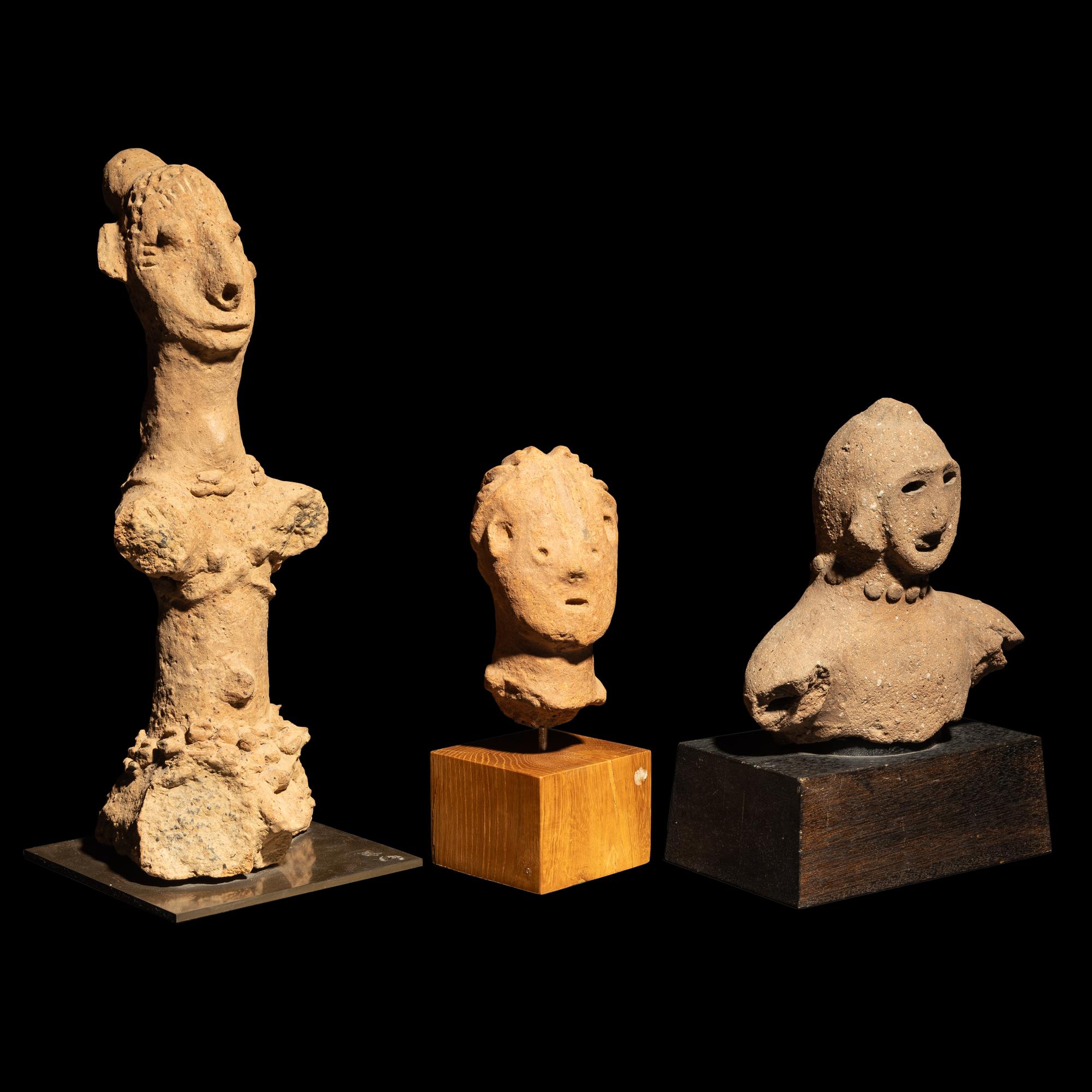 A Group of 3 Ethnographic Terracotta Figures