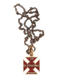 [CIVIL WAR]. XIX Corps badge necklace identified to Sergeant George D. Gilman, 8th Vermont Infantry.