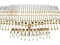 An American Silver-Gilt Flatware Service