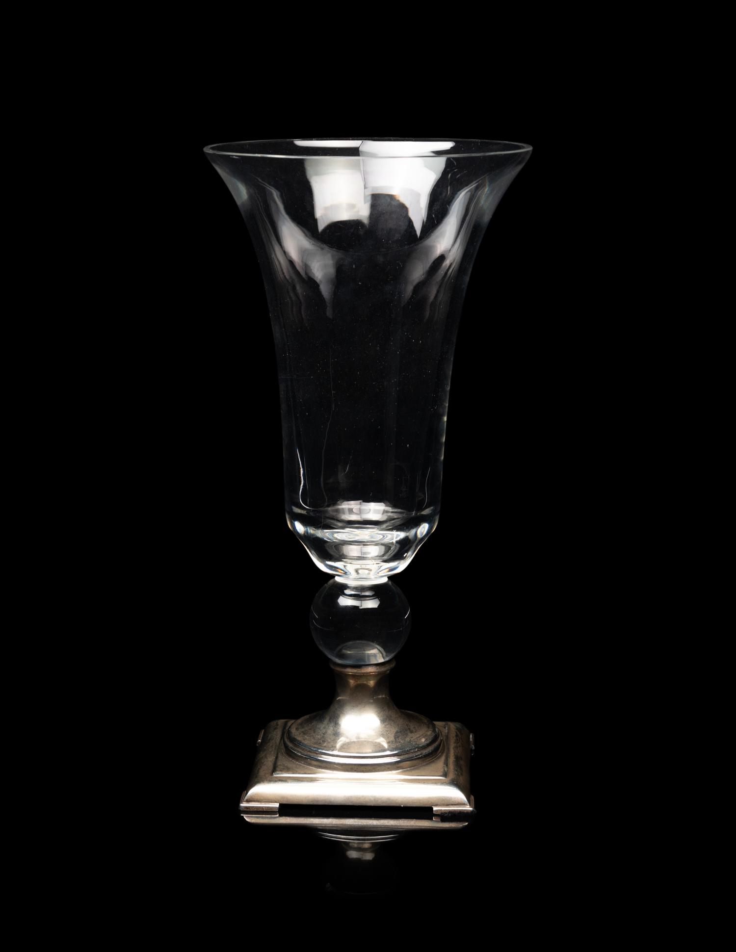 An American Silver Mounted Glass Vase