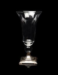 An American Silver Mounted Glass Vase