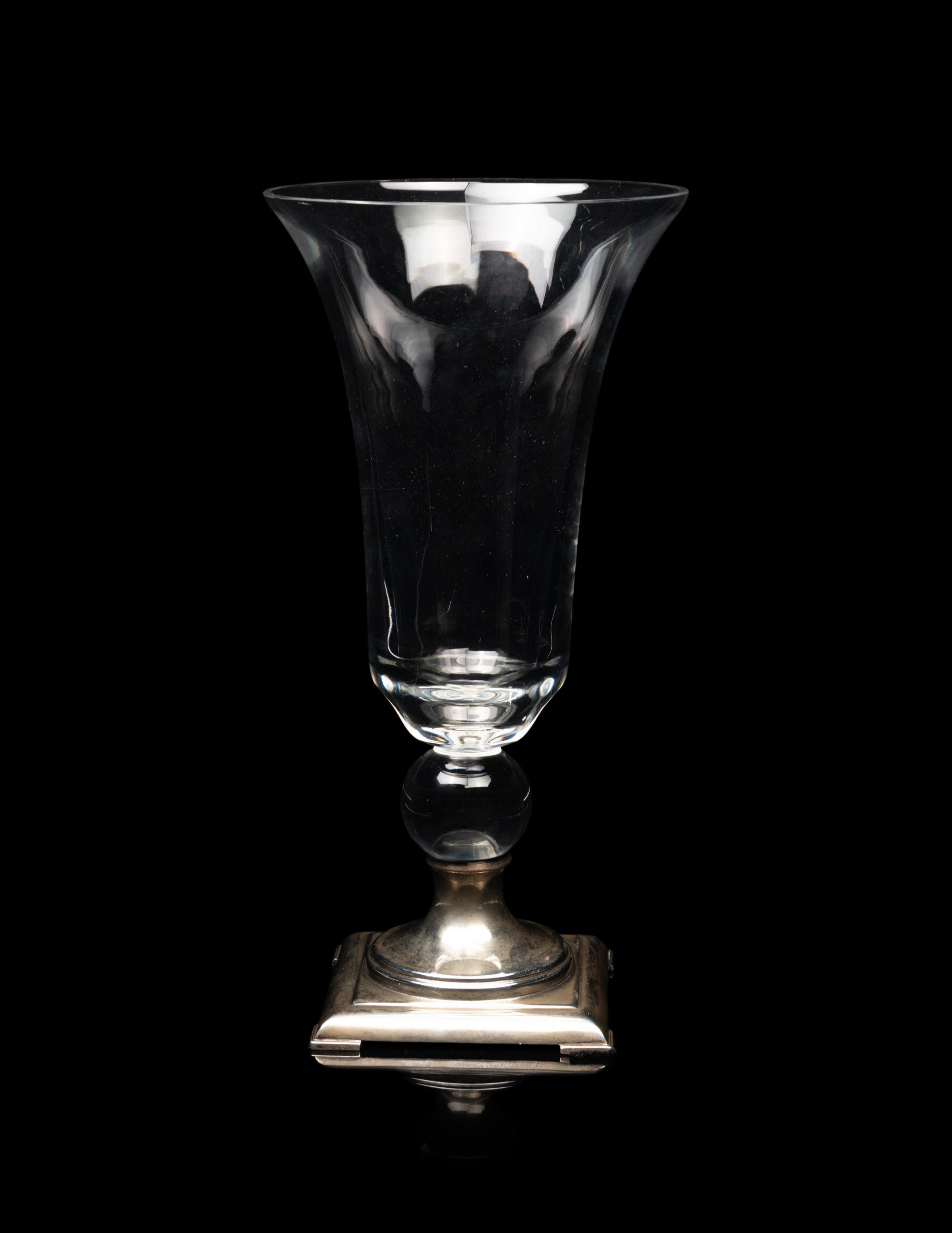 An American Silver Mounted Glass Vase