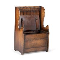 An English Carved Oak Child's Hall Bench