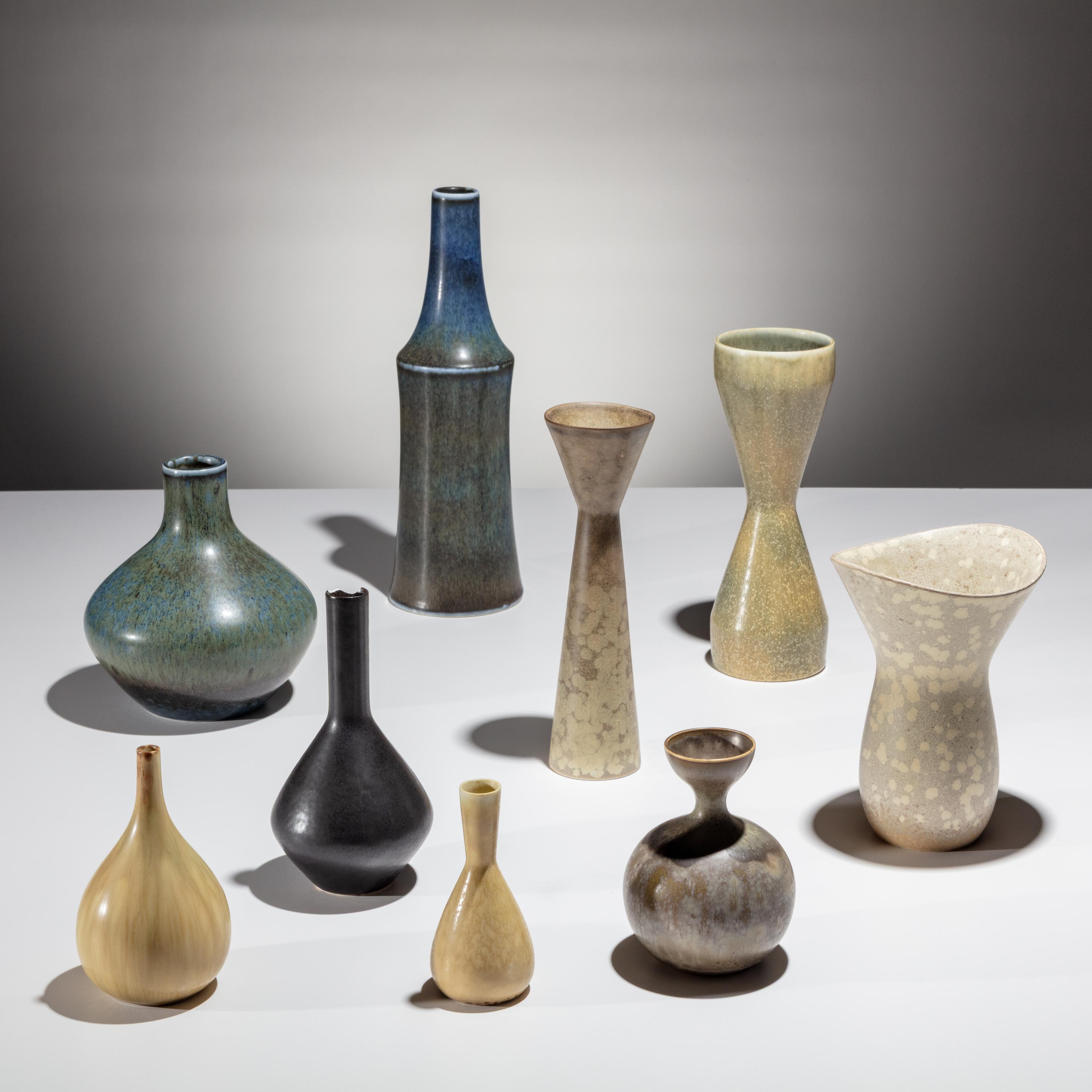 Carl-Harry Stålhane (Swedish, 1920–1990) — Collection of Nine Vases Rostrand, Sweden, c. 1950