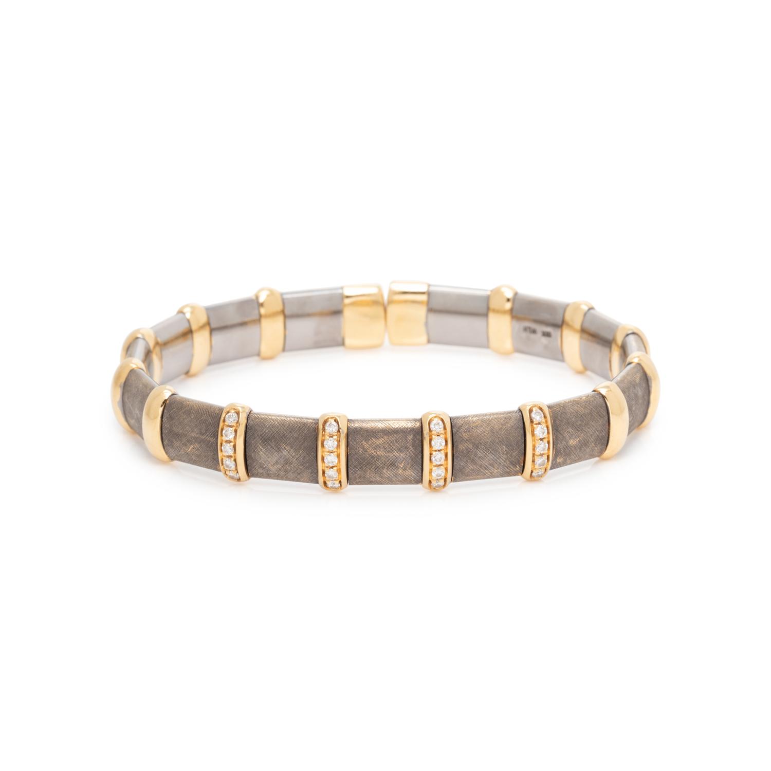 YELLOW GOLD AND DIAMOND CUFF BRACELET