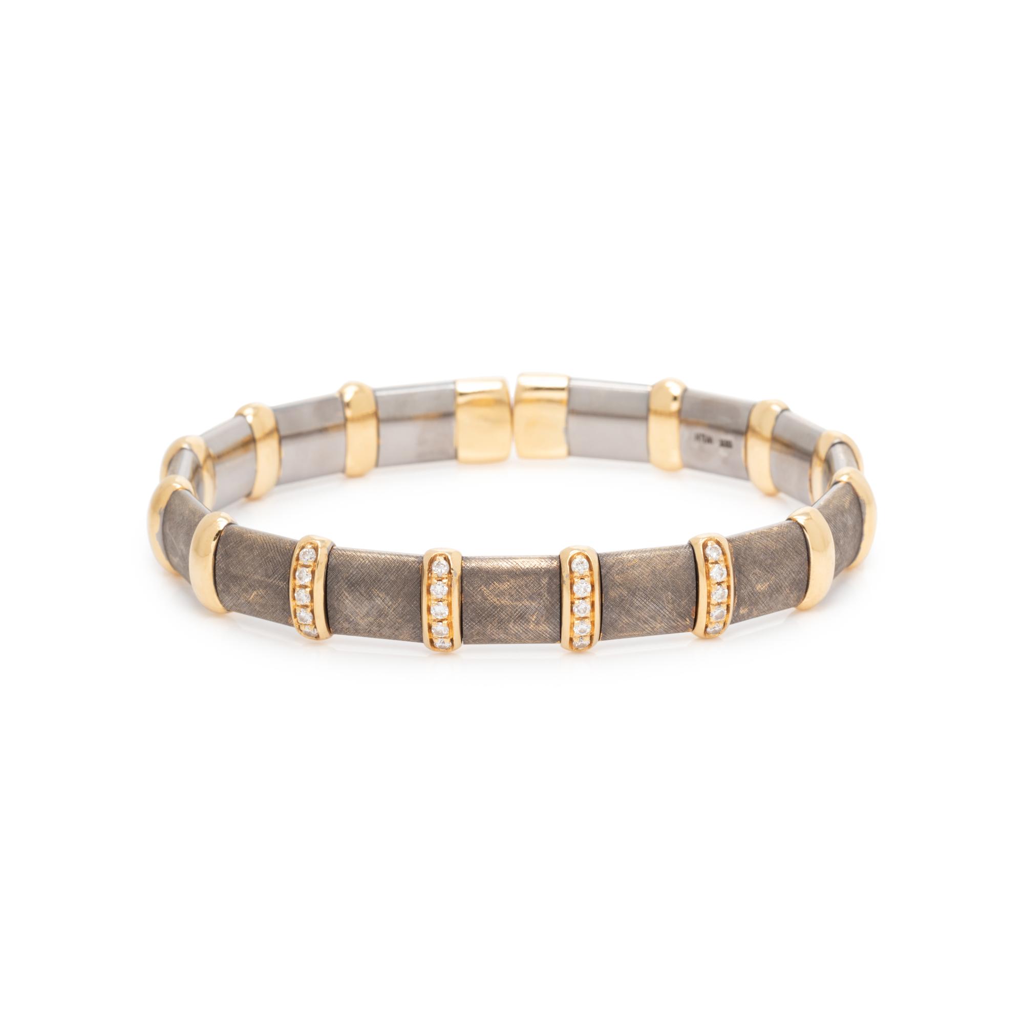 YELLOW GOLD AND DIAMOND CUFF BRACELET