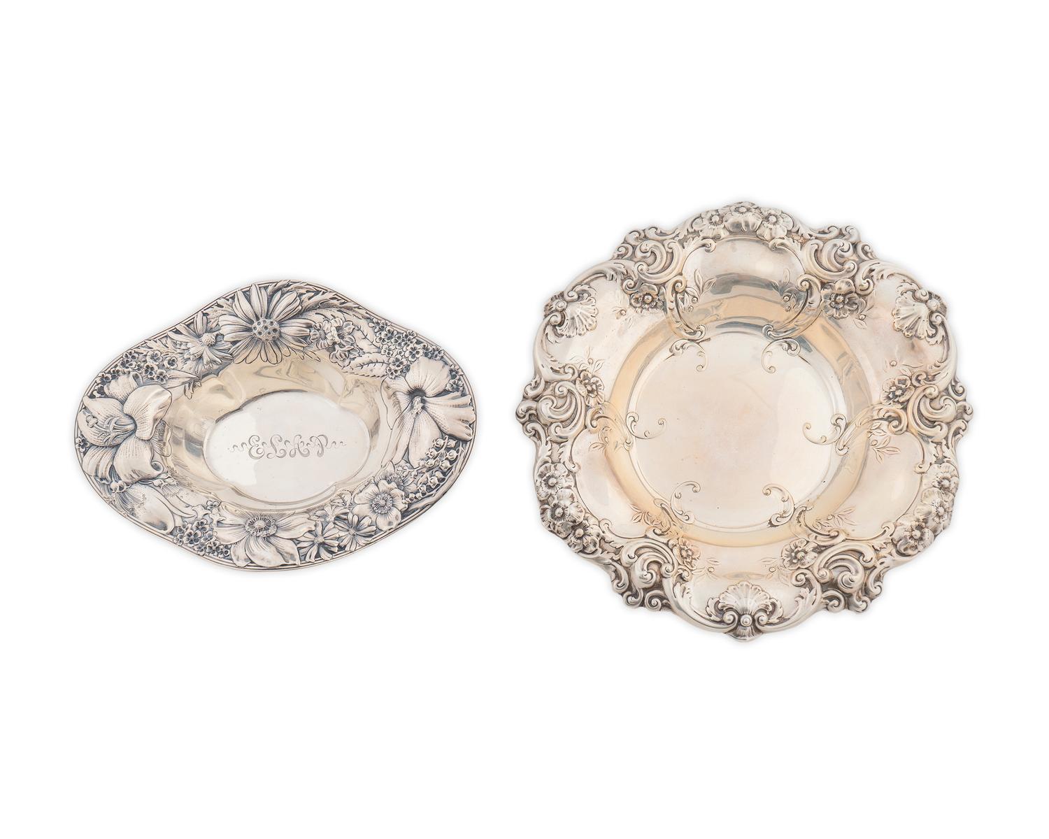 Two American Silver Oval Dishes — GORHAM MANUFACTURING COMPANY, PROVIDENCE, RHODE ISLAND, eARLY 20TH CENTURY