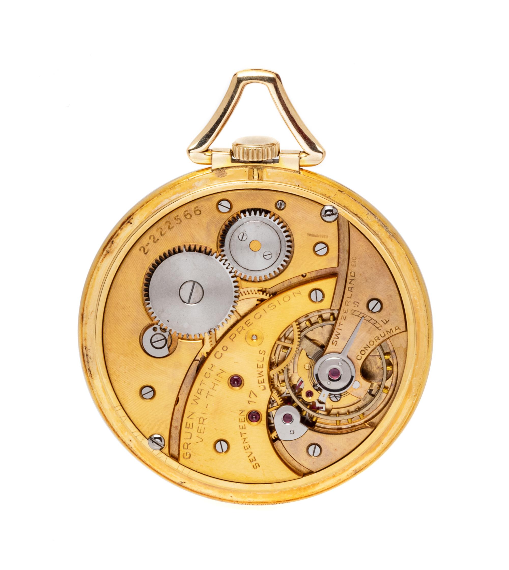 A Gold Filled Open Face 'Veri-Thin' Pocket Watch, Gruen,