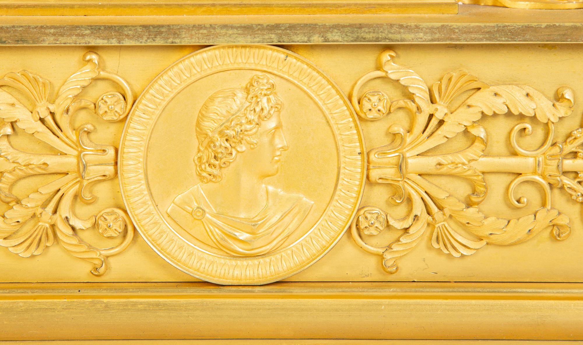 A French Empire Gilt Bronze Figural Clock — 19TH CENTURY
