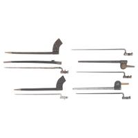 Five Post-Civil War Socket Bayonets & Scabbards, Including Joslyn Rifle, Winchester 1873 and Trapdoor