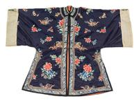 A Chinese Embroidered Silk Lady's Robe LATE QING DYNASTY Height 44 1/4 inches. — LATE QING DYNASTY