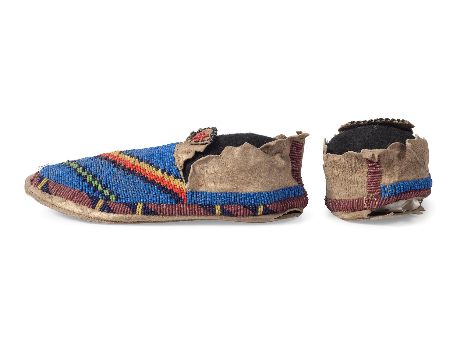 Cheyenne Beaded Hide Moccasins