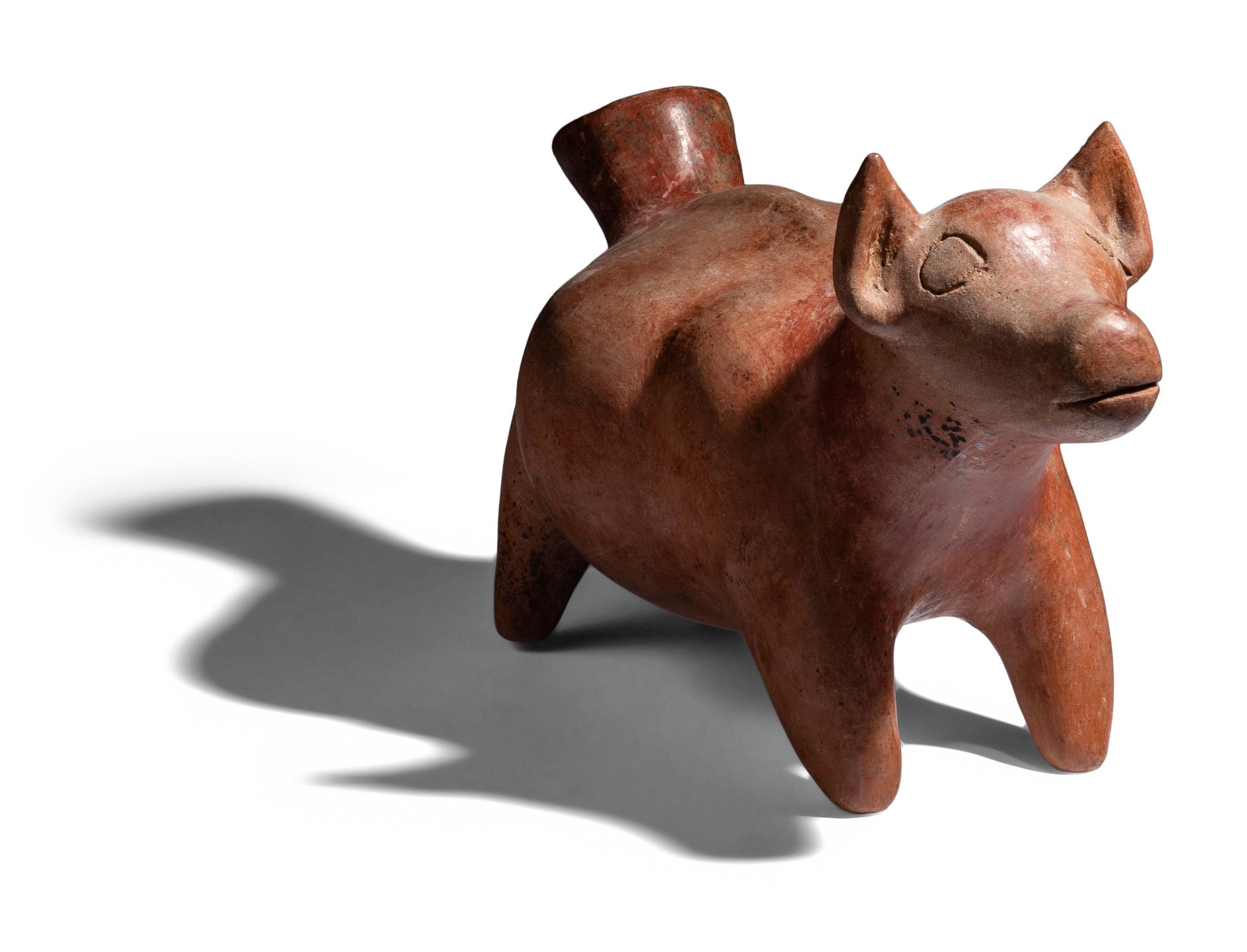 A Colima Effigy Dog Vessel