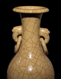 Two Chinese Monochrome Glazed Porcelain Vases