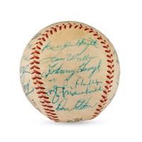 A 1958 Chicago Cubs Team Signed Autograph Baseball (Ernie Banks MVP Season)