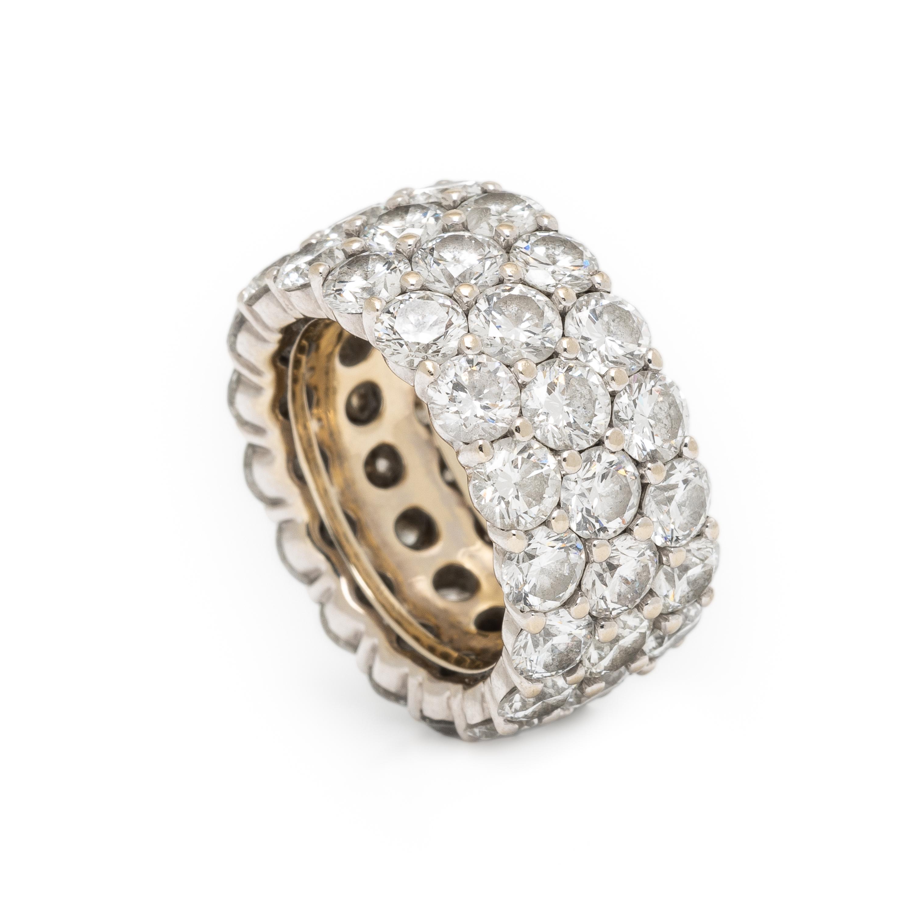 Three Row Diamond Eternity Band