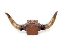 Longhorn Mount With Decorative Tooled Leather Photo Box