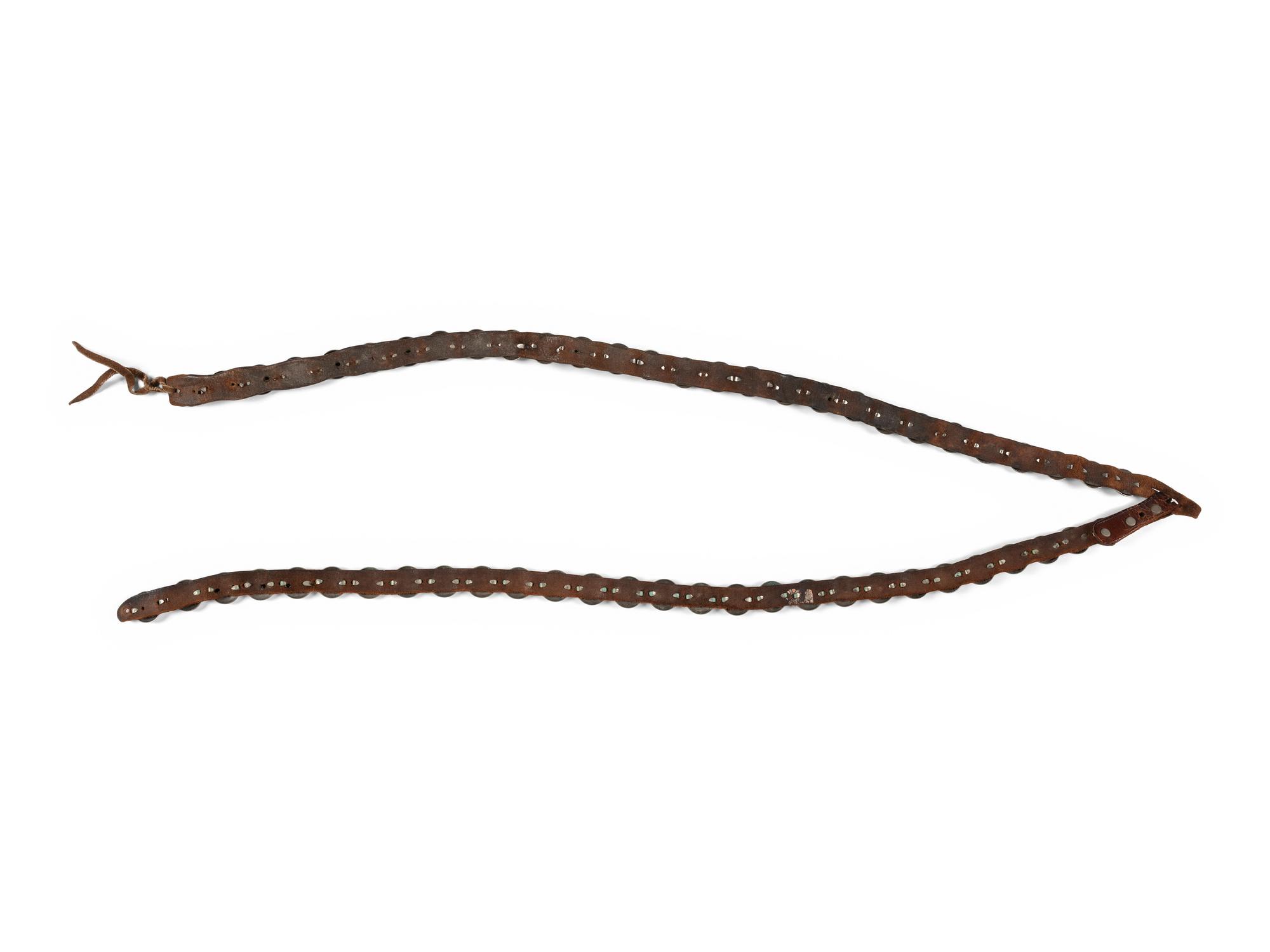 Plains Child's German Silver Concha Belt and Drop