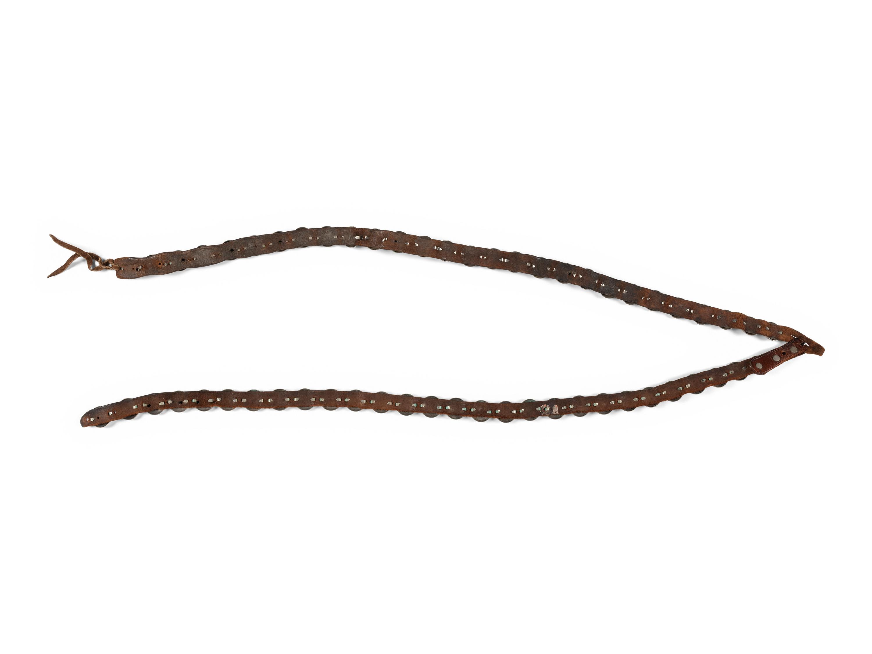 Plains Child's German Silver Concha Belt and Drop