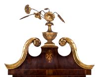 A George III Style Parcel Gilt Marquetry and Mahogany Mirror
