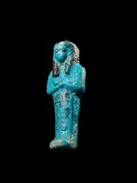 An Egyptian Blue Faience Ushabti