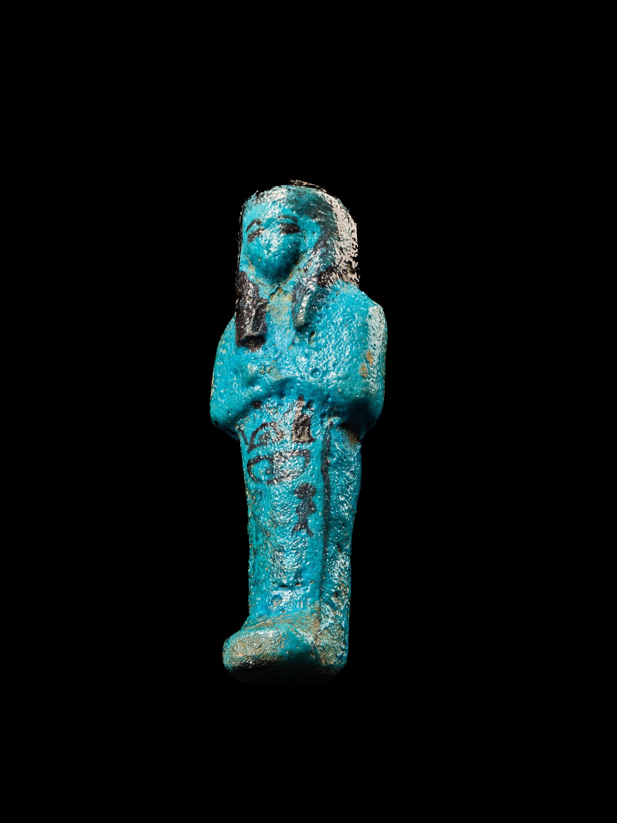 An Egyptian Blue Faience Ushabti