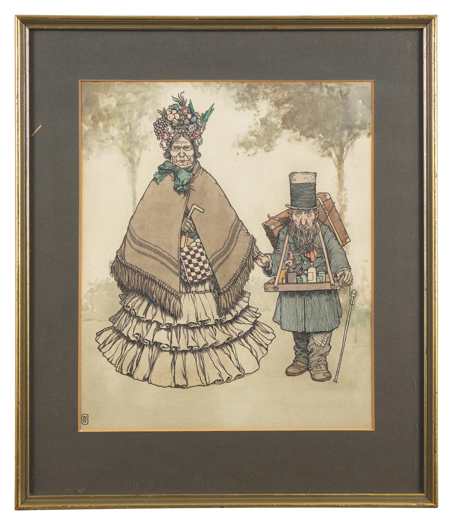 The Merchant's Wife...and the Merchant , Original Illustration for Bill the Minder , 1912