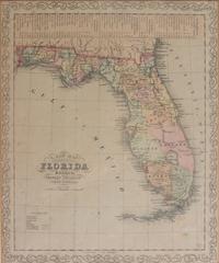 A New Map of Florida Image: 14 3/43 x 12 1/4 inches — 19TH CENTURY