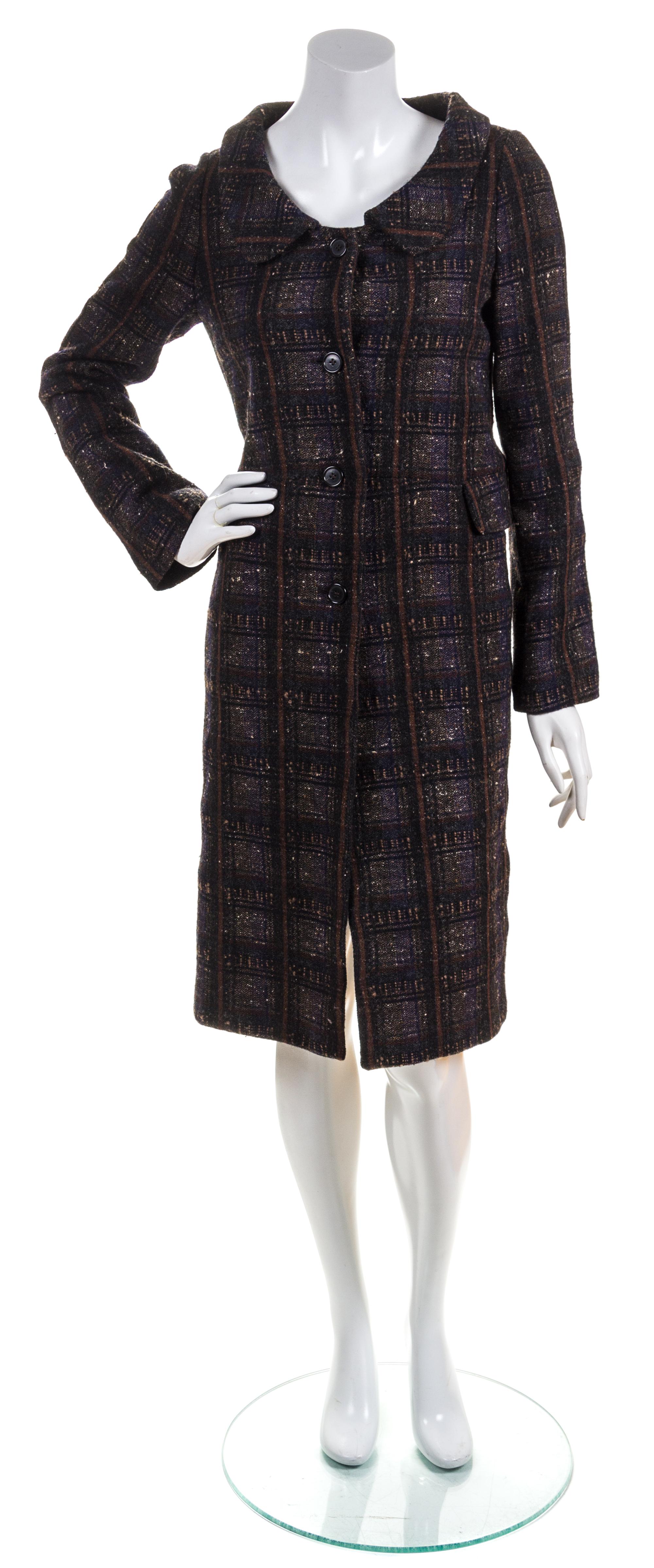 A Marni Wool Plaid Coat, Size 42.