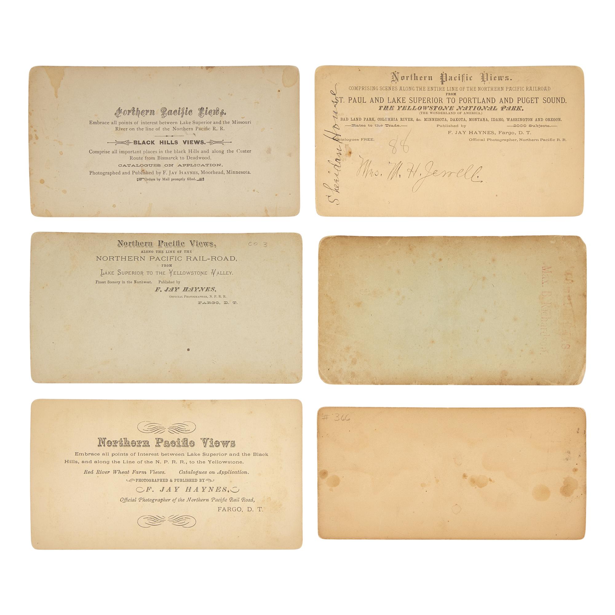 [Americana] Haynes, F. Jay. Group of 6 stereoviews documenting Villard's "Golden Spike" Excursion