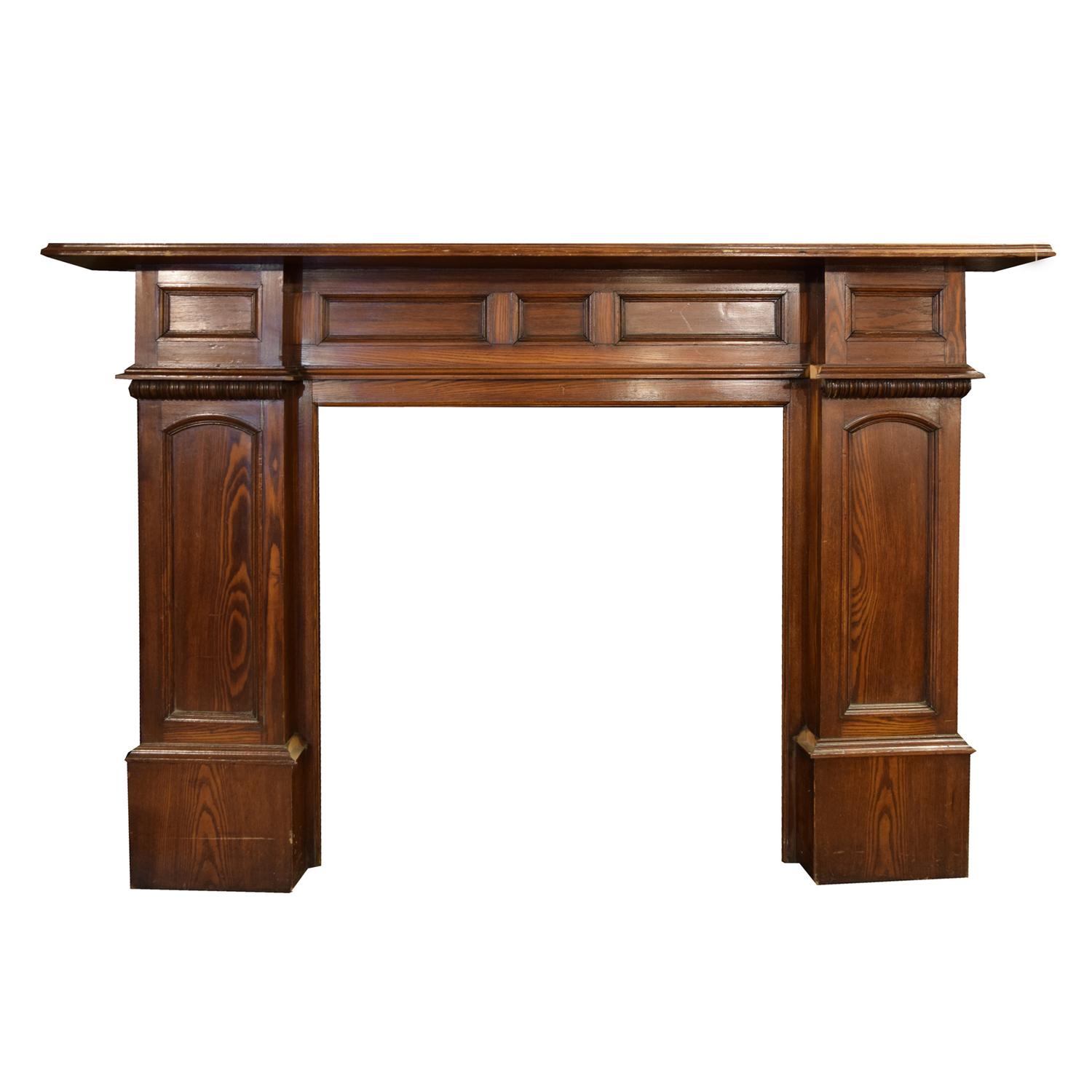 An Oak Half Mantel with Inset Panels 71" W x 9.5" D x 51.5" H — England, Circa 1880
