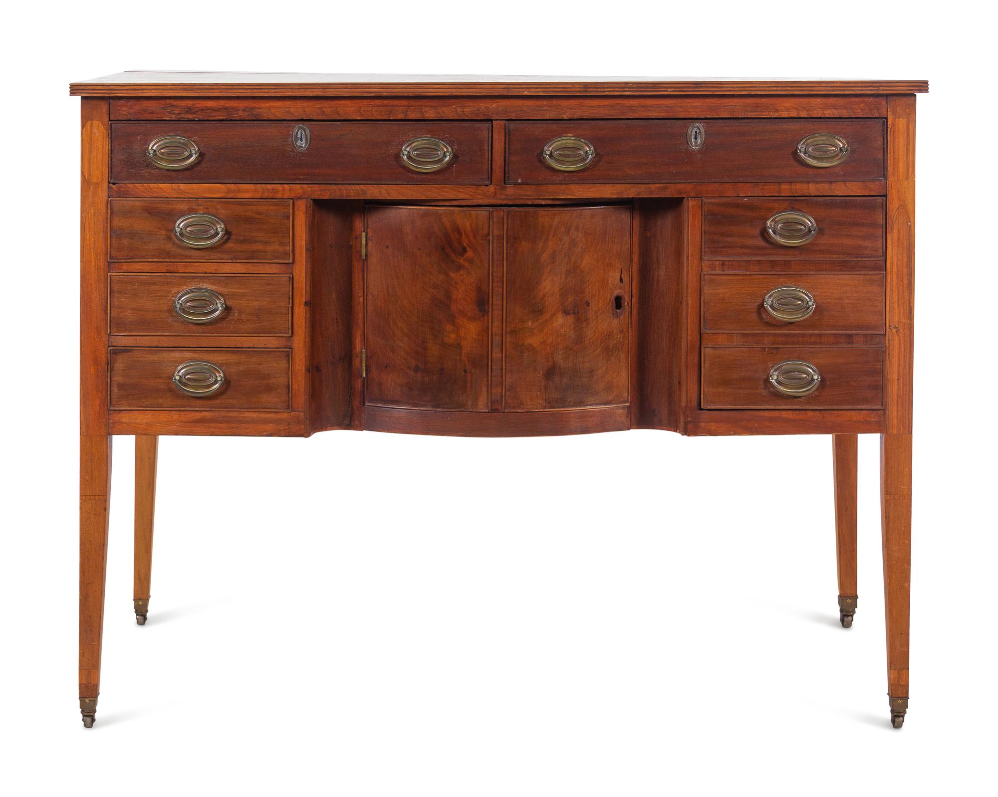 A Federal Cherrywood and Mahogany Sideboard
