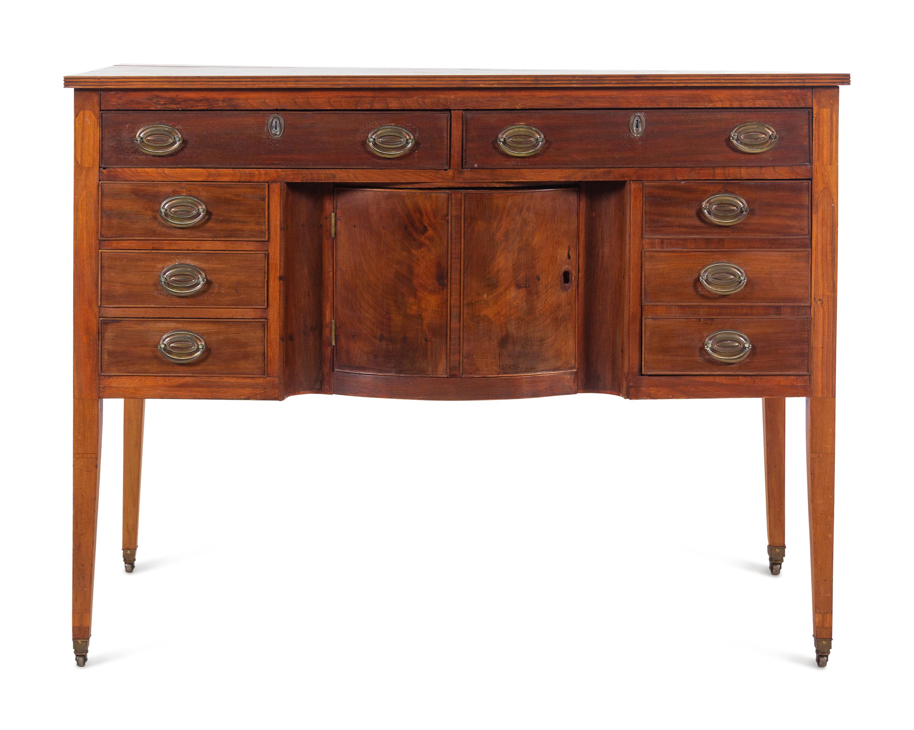 A Federal Cherrywood and Mahogany Sideboard