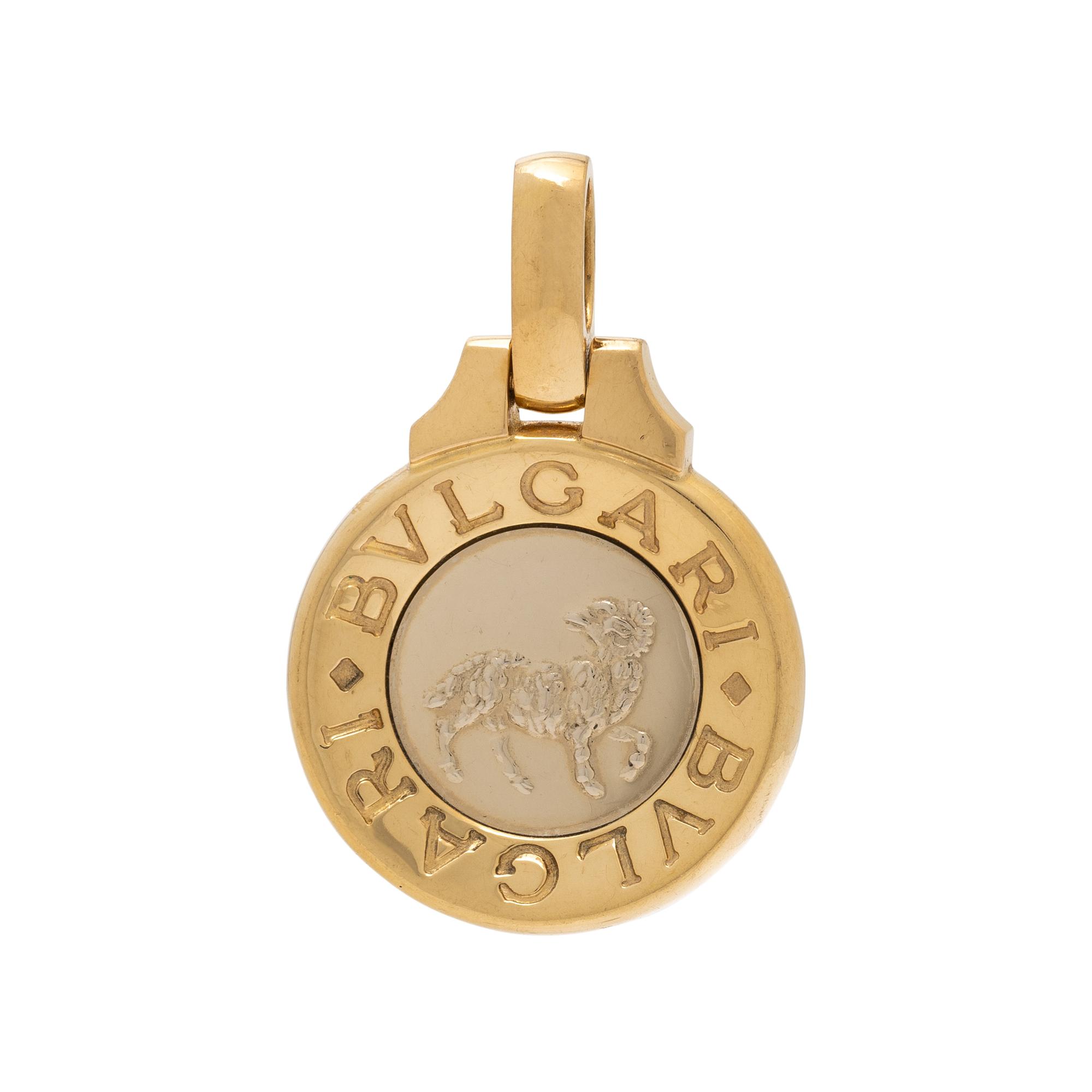 BULGARI, BICOLOR GOLD CAPRICORN ZODIAC PENDANT