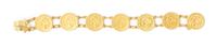 A Yellow Gold and US $2 1/2 Dollar Liberty Head Coin Bracelet, 25.80 dwts.