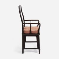 A Chinese lacquered hardwood southern official's hat armchair, possibly huanghuali 黑漆南官帽椅 或黄花梨 18th/19th century ???????