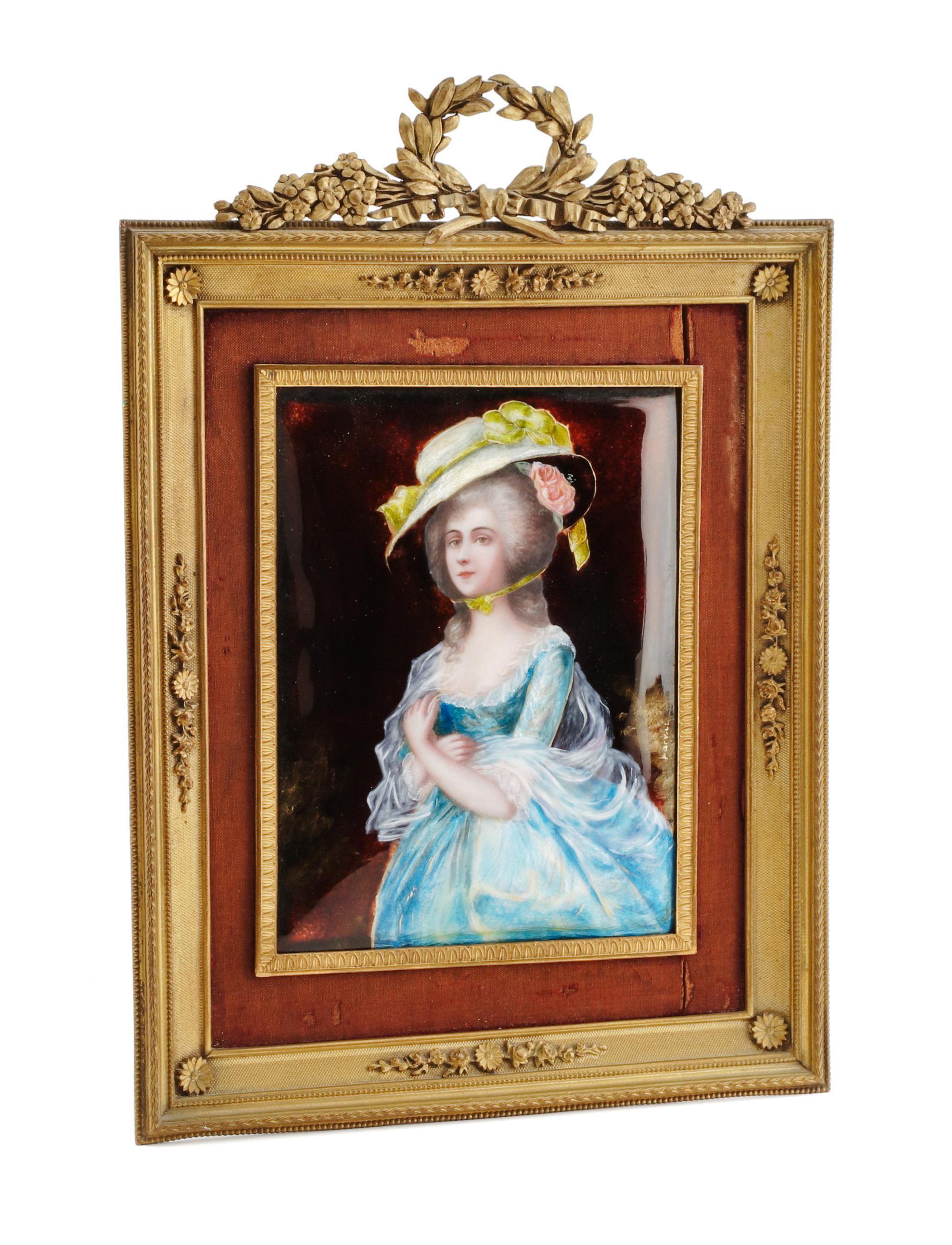 A French Enameled Plaque Plaque: height 6 3/8 x width 4 3/4 inches. — 19TH CENTURY