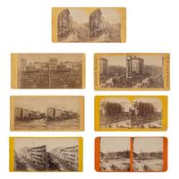 [Lincoln, Abraham] Group of Seven Stereoviews of Lincoln's Funeral in Philadelphia, New York, Albany, and Cleveland