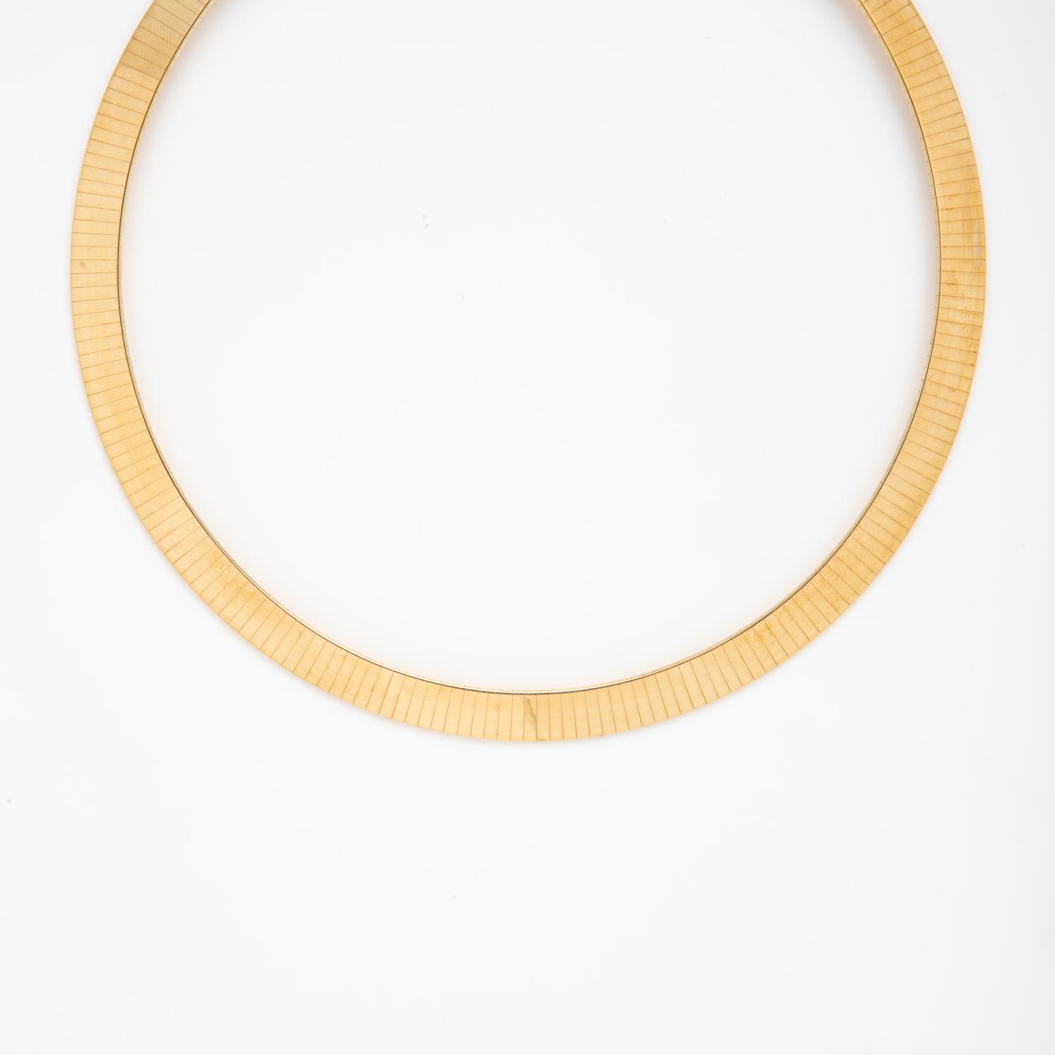 Yellow Gold Omega Necklace