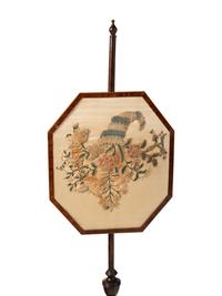 An English Mahogany and Needlework Pole Screen