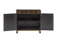 A Regency Black-Painted and Parcel-Gilt Japanned Cabinet