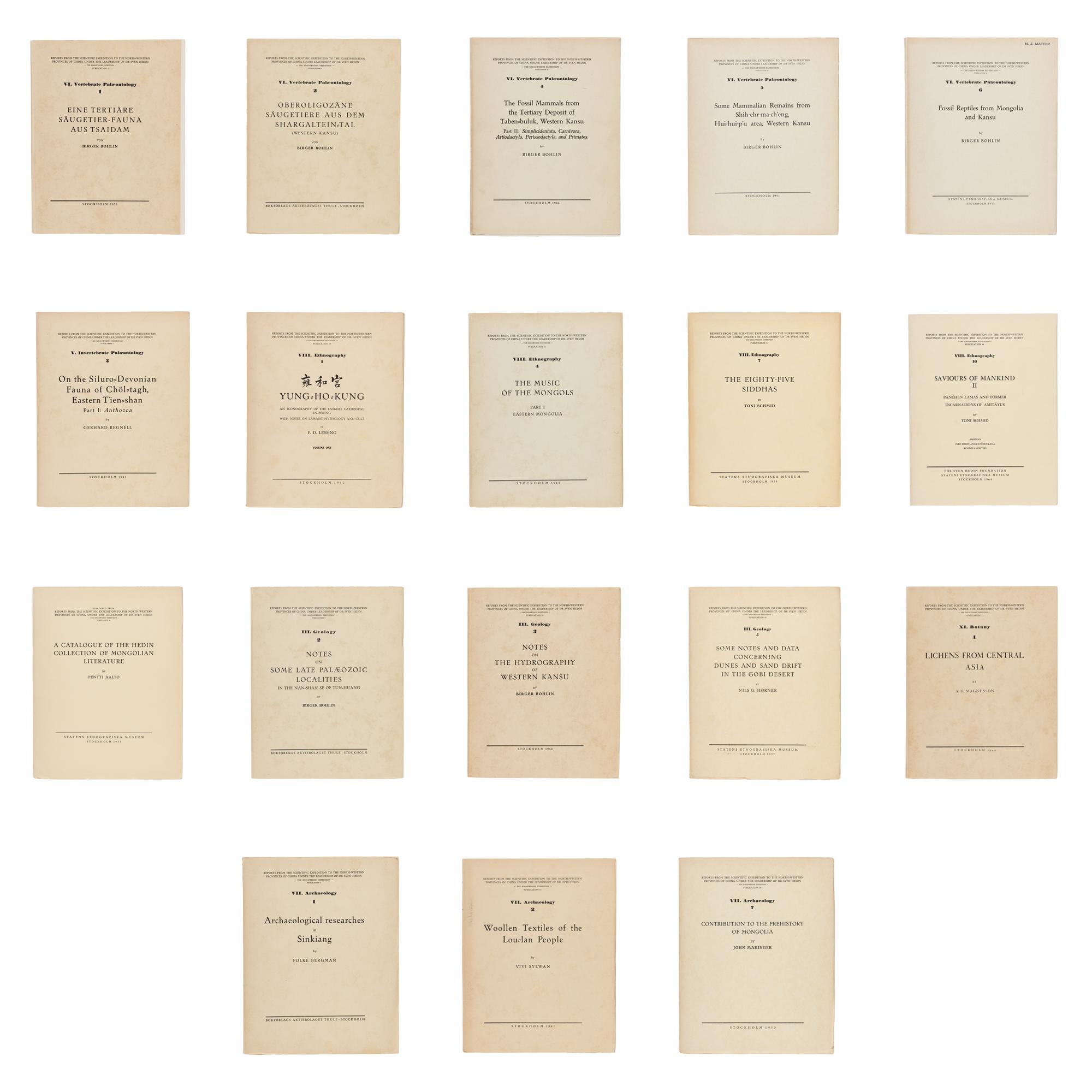[Travel & Exploration]. (Hedin, Sven). Reports from the Scientific Expedition to the North-Western Provinces of China Under the Leadership of Dr. Sven Hedin