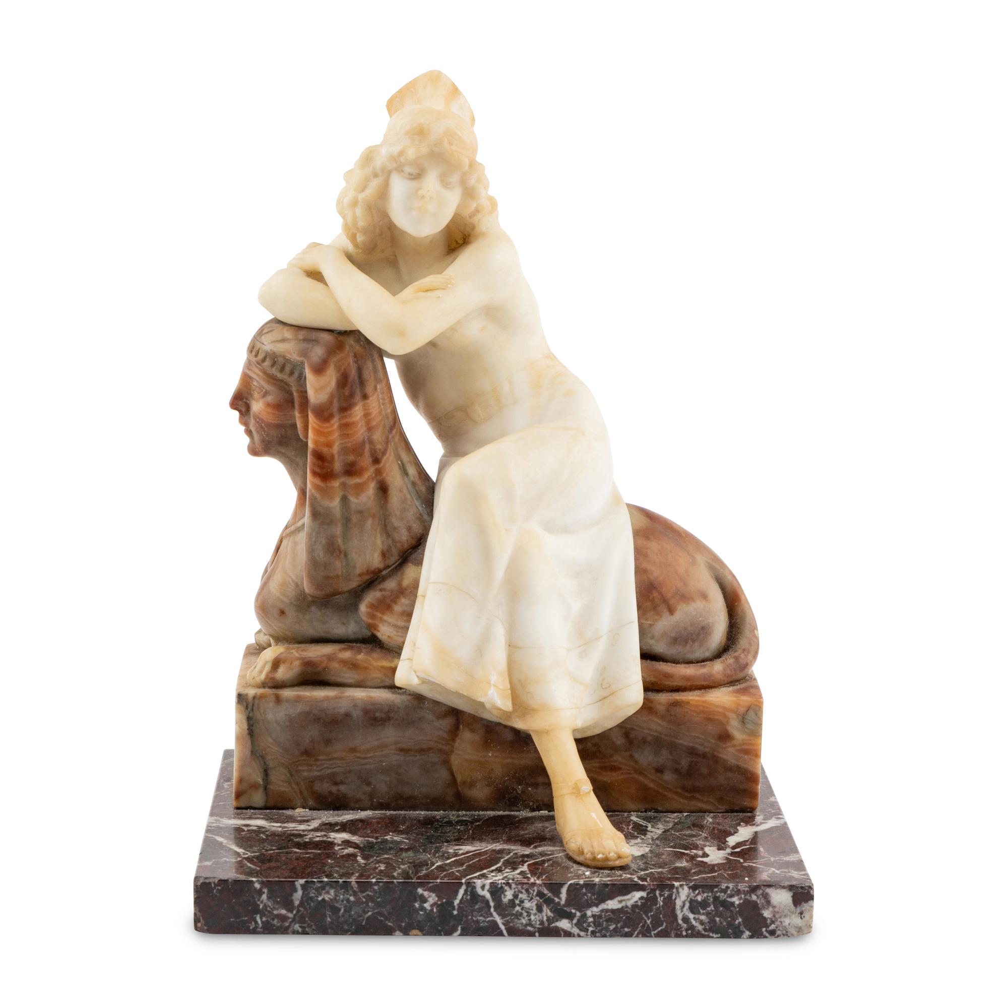 An Italian Alabaster and Marble Figural Group