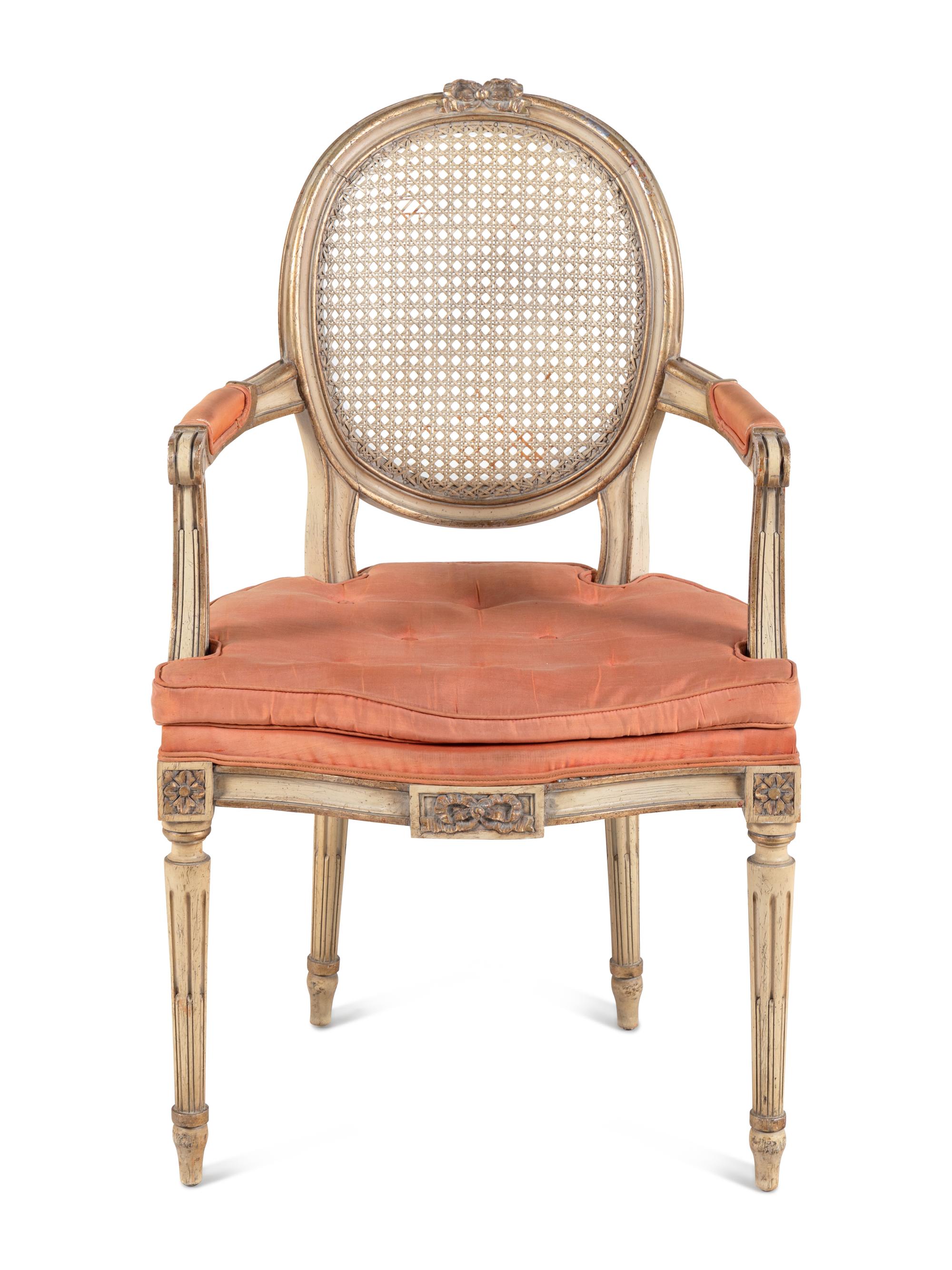 A Venetian Style Painted and Parcel-Gilt Slant-Front Bureau and Matching Hanging Vitrine