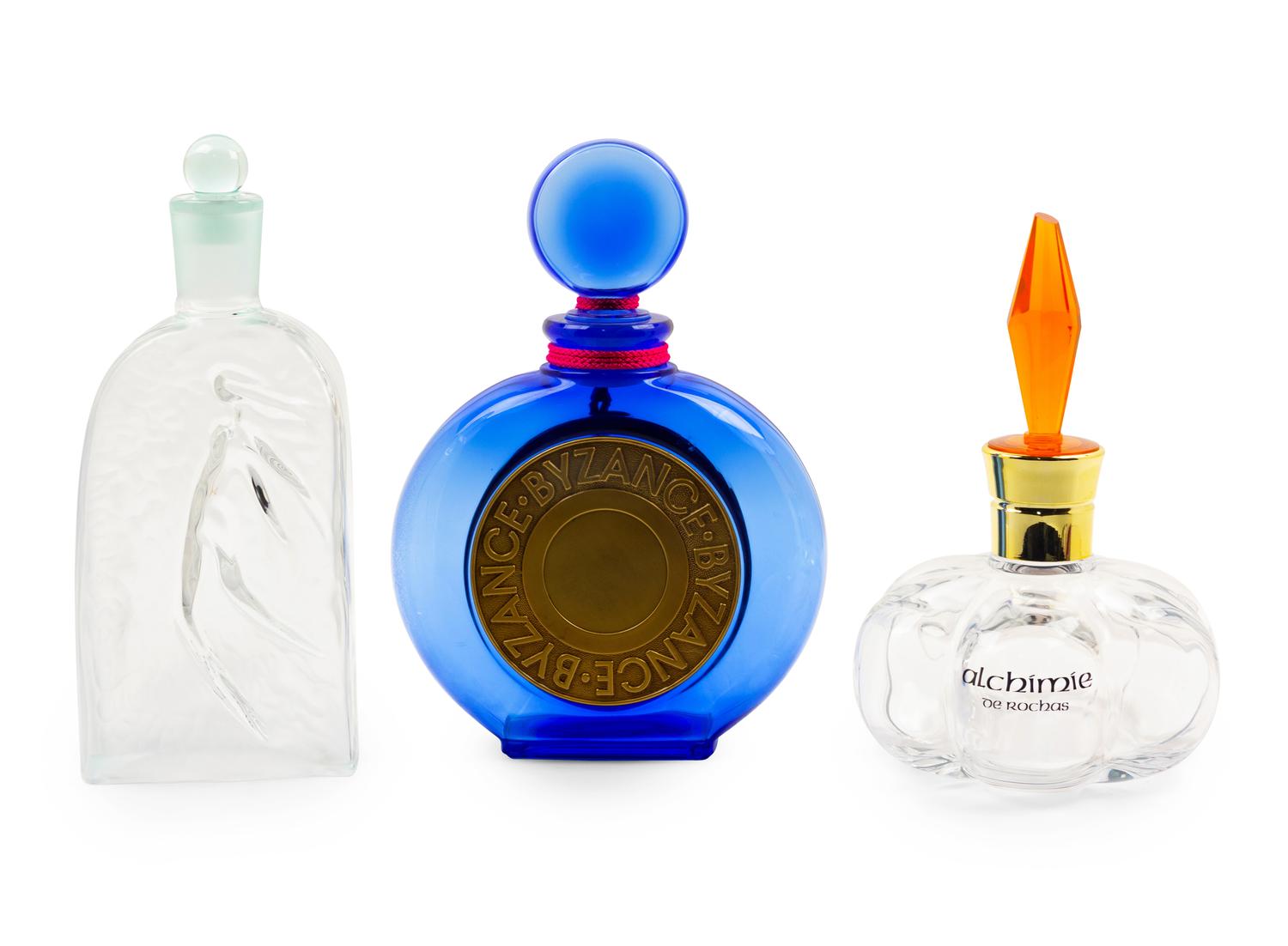 A Group of Three Rochas Factice Perfume Bottles