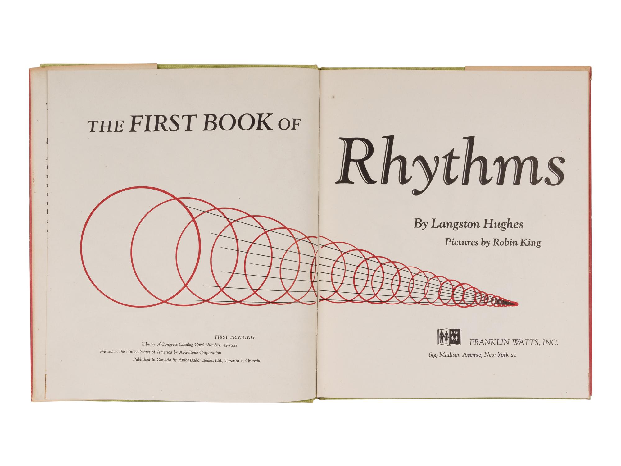 HUGHES, Langston (1901-1967). The First Book of Rhythms . New York: Franklin Watts, 1954.