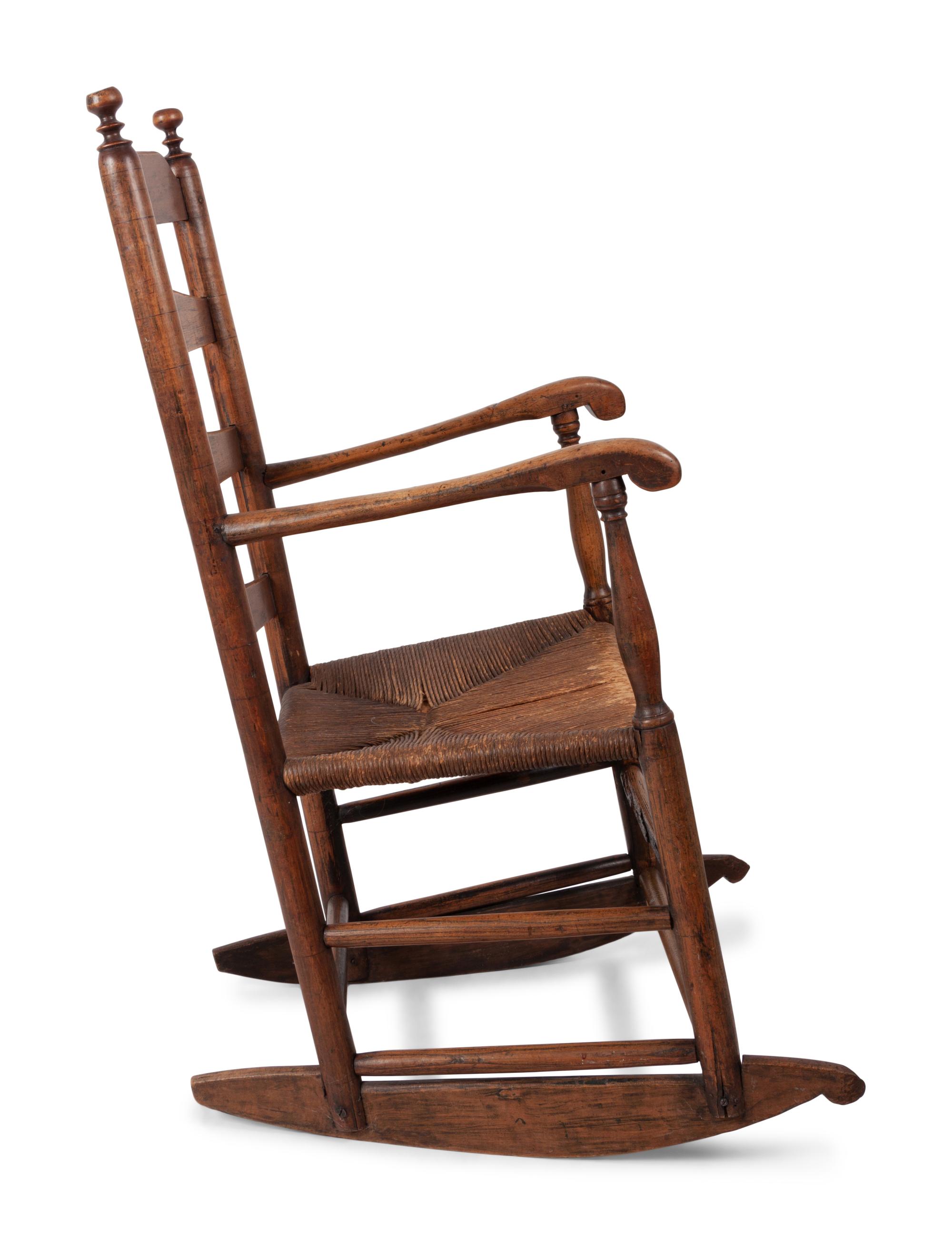 An American Settee and Ladderback Rocker