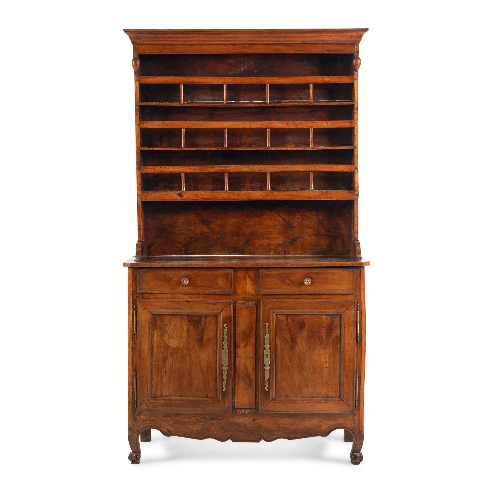 A French Provincial Carved Walnut Buffet à Deux Corps